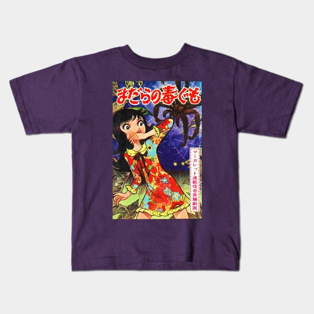 Tarantula Vintage Japanese Manga Kids T-Shirt by chilangopride